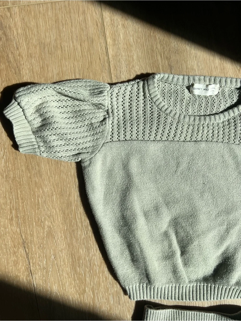 Quincy Mae Green Knit Top & Bloomers Set, 18-24 mo